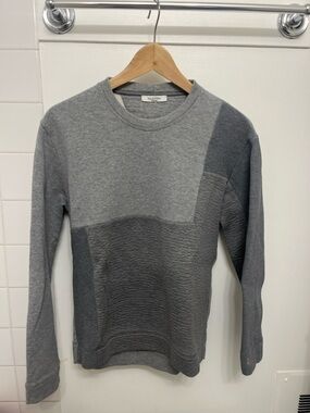 Valentino Men's Gray Patchwork Crewneck Sweatshirt